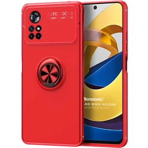 Xiaomi Poco M4 Pro Kılıf Kickstand Ring Holder Kırmızı
