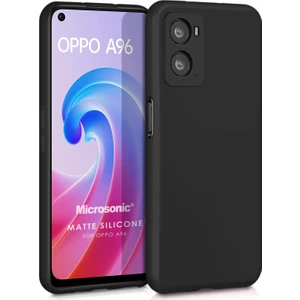 Matte Silicone Oppo A96 4g Kılıf Siyah