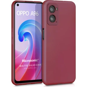 Matte Silicone Oppo A96 4g Kılıf Mor