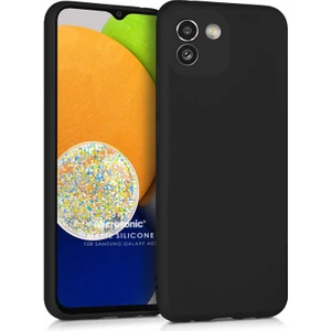 Matte Silicone Samsung Galaxy A03 Kılıf Siyah