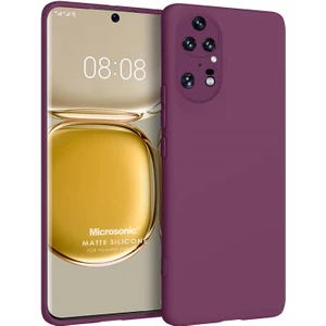 Matte Silicone Huawei P50 Pro Kılıf Mor