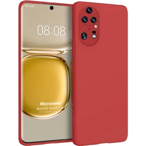 Matte Silicone Huawei P50 Pro Kılıf Kırmızı