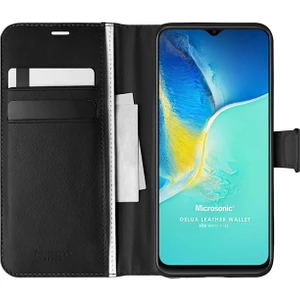 Vivo Y15S Kılıf Delux Leather Wallet Siyah