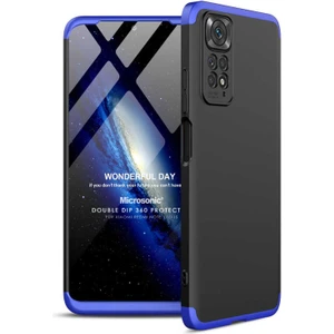Xiaomi Redmi Note 11S Kılıf Double Dip 360 Protective Siyah Mavi