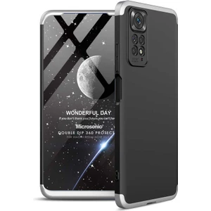 Xiaomi Redmi Note 11S Kılıf Double Dip 360 Protective Siyah Gri
