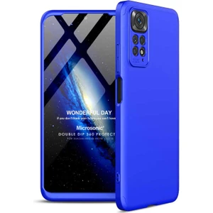 Xiaomi Redmi Note 11S Kılıf Double Dip 360 Protective Mavi