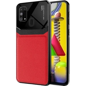 wowacs Samsung Galaxy M31 Uyumlu Kılıf Deri Görünümlü Tpu Sert Malzeme Kapak Kılıf
