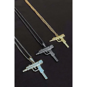 Trend Collection 3'lü Uzi Erkek Kolye Seti, Gümüş, Siyah, Gold Kolye