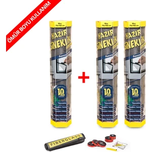 Hazır Sineklik 75x150 cm Pencere Için - 3 Lü Paket