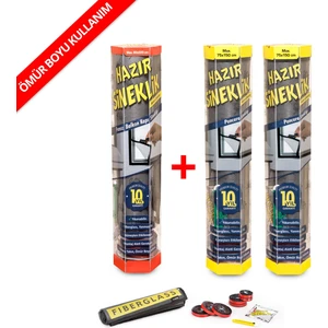 Hazır Sineklik 2 Pencere + 1 Kapı | 3 Lü Paket