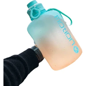 Devils Eye 2200ML Gradyan Büyük Kapasiteli Spor Su Şişesi - Turuncu/mavi (Yurt Dışından)