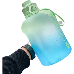 Devils Eye 2200ML Gradyan Büyük Kapasiteli Spor Su Şişesi - Mavi/yeşil (Yurt Dışından)