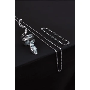 Trend Collection Dolama Yılan Figür Ayarlanabilir Yüzük Küp Bileklik ve Kolye Set