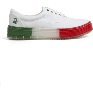 Benetton® | BN-30696-3114 Beyaz Kirmizi - Kadın Spor Ayakkabı