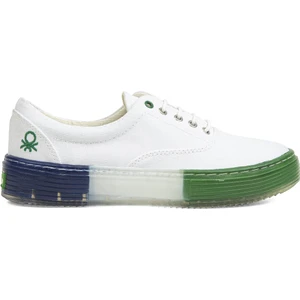 Benetton® | BN-30696-3114 Beyaz Yesil - Kadın Spor Ayakkabı