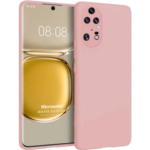 Matte Silicone Huawei P50 Pro Kılıf Rose Gold