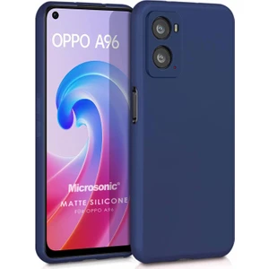 Matte Silicone Oppo A96 4g Kılıf Lacivert
