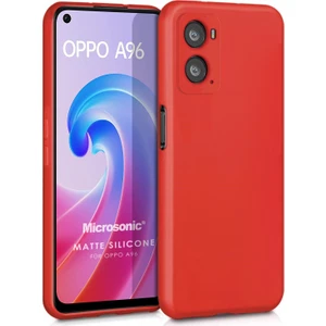 Matte Silicone Oppo A96 4g Kılıf Kırmızı