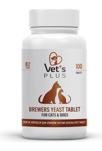 Vet's Plus Brewers Yeast Sarımsaklı Maya Tableti 100'lü (Kedi ve Köpekler için Sindirim Sistemi Düzenleyici)
