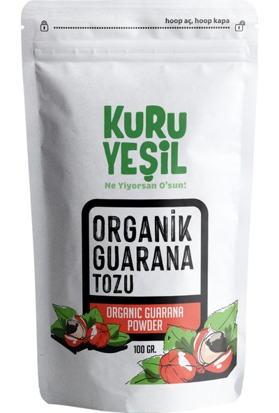 Kuru Yeşil Organik Guarana Tozu 100 gr / Organic Guarana Powder
