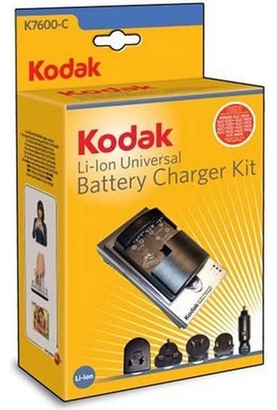 Kodak KLIC-8000 Batarya Için %100 Orjinal Kodak K7600-C Şarj Aleti + Araç Kiti