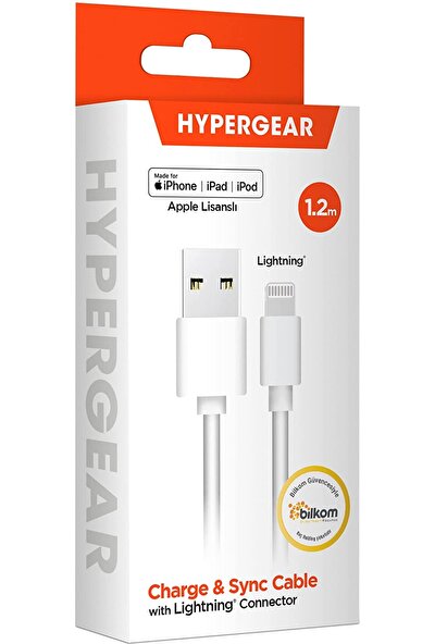Hypergear Lightning Beyaz Kablo 1.2m Apple Lisanslı