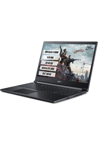 Acer Gaming Aspire 7 A715 42G AMD Ryzen 5 5500U 8 GB 512 GB SSD RTX3050 Freedos 15.6" FHD Taşınabilir Bilgisayar NH.QE5EY.004