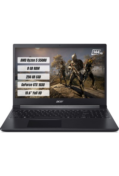 Acer Gaming Aspire 7 A715-42G AMD Ryzen 5 5500U 8 GB 256 GB SSD GTX 1650 Freedos 15.6" FHD Taşınabilir Bilgisayar NH.QBFEY.007