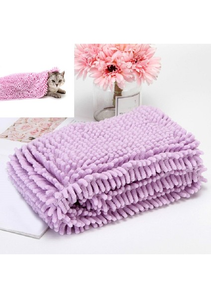 Pet Emici Havlu Kedi Köpek Banyosu Havlu, BoyutBüyük 85 × 60 cm (Mor) (Yurt Dışından) modelleri