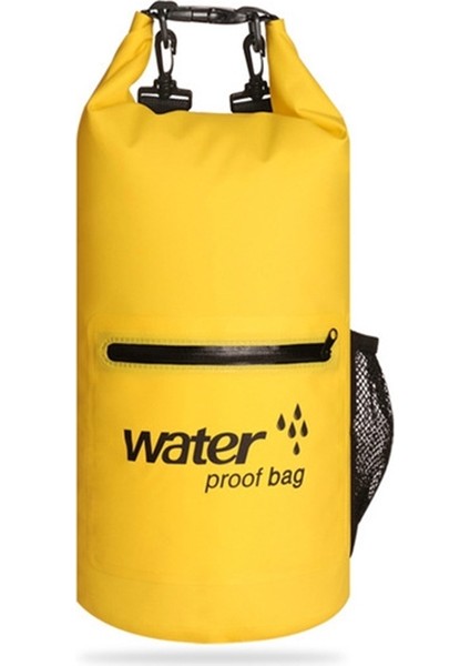Pvc Klipsli Açık Su Geçirmez Backpackg, Kapasite10L (Sarı) (Yurt Dışından)