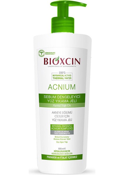 Bioxcin acnium Sebum Dengeleyici Yüz Yıkama Jeli 500ML