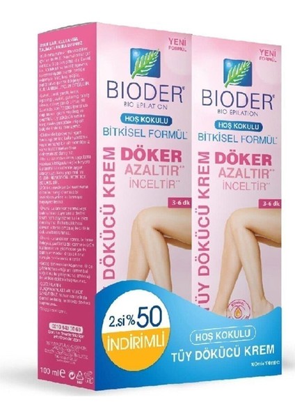 Bioder normal Ciltler Için Tüy Dökücü Krem 100 ml 2li Paket