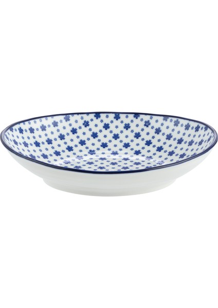 Rêve Bleu Petite Oval Tabak - Mavi - 19,5X16,5 cm