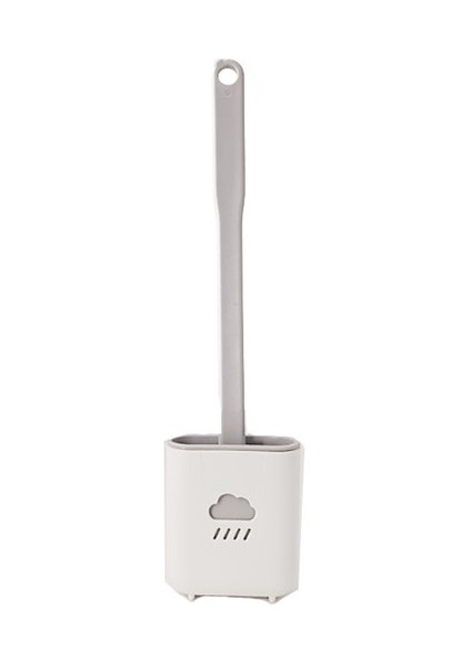 Silikon Tuvalet Fırçası Temizleyici Tutuculu Tuvalet Fırçası Düz Kafa Esnek Yumuşak Kıllar Fırça Banyo(Yurt Dışından)