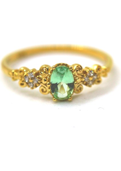 Altın Yüzük - Carla Green Topaz Evlilik Teklifi Yüzüğü-Vintage Green Topaz Hediye 14 Ayar Altın Yüzük-Green Topaz Tria 14 Altın Kadın Yüzük-Minimal Green Topaz Altın Yüzük fiyatları