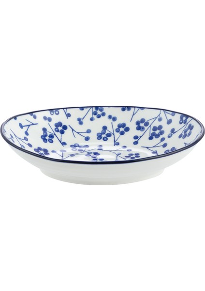 Rêve Bleu Graine Oval Tabak - Mavi - 19,5X16,5 cm