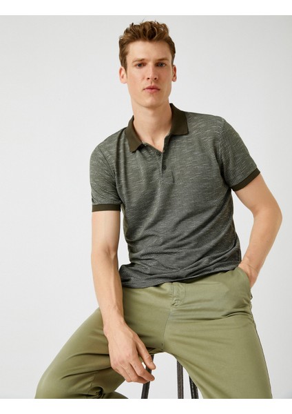 Slim Fit Kırçıllı Polo Yaka Tişört