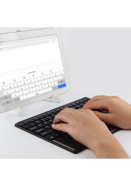 iPad Pro 11 2021 Bluetooth Touchpad Klavye 25 cm (Tr Sticker) + Tablet Standı - AL2758