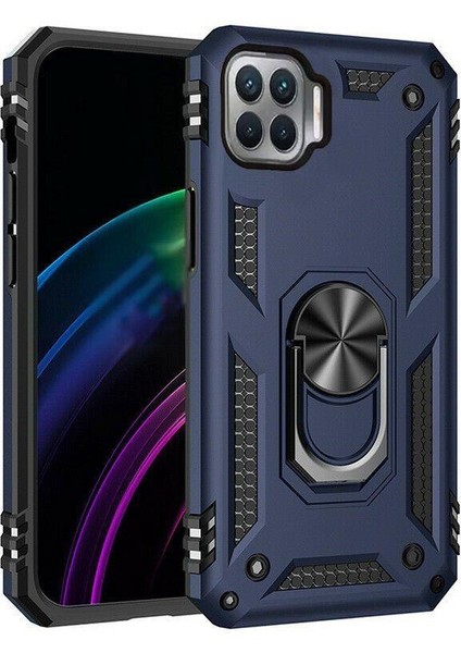 Oppo Reno 4 Lite Kılıf Vega Yüzüklü Standlı Silikon