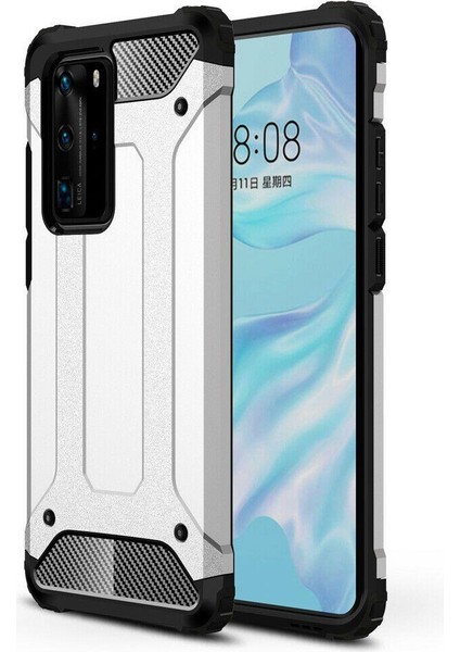Huawei P40 Pro Kılıf Çift Katmanlı Tank Darbe Korumalı + Nano Pet Ekran Koruyucu