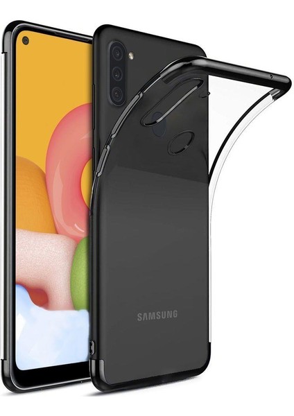 Samsung Galaxy A11 Kılıf Silikon Dört Köşe Lazer