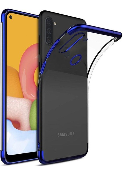 Samsung Galaxy A11 Kılıf Silikon Dört Köşe Lazer