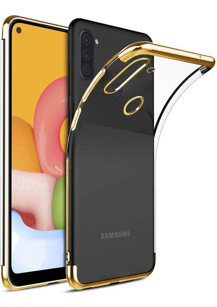 Samsung Galaxy A11 Kılıf Silikon Dört Köşe Lazer