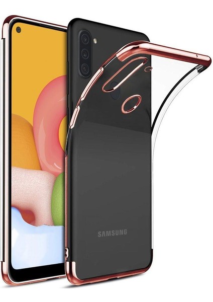 Samsung Galaxy A11 Kılıf Silikon Dört Köşe Lazer