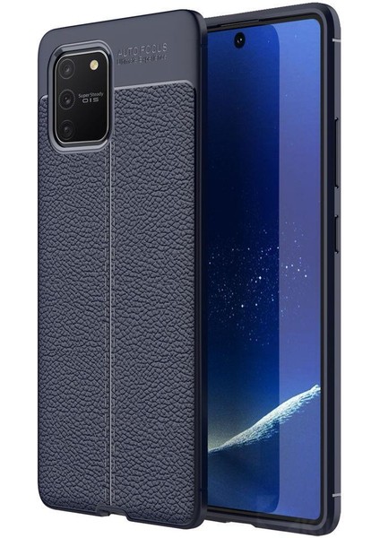Samsung Galaxy S10 Lite Kılıf Silikon Niss Deri Görünümlü + Tam Ekran Koruyucu Temperli Cam
