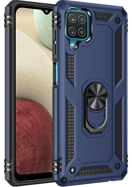 Samsung Galaxy A12 Kılıf Vega Yüzüklü Standlı Silikon