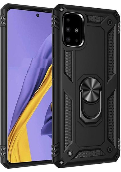 Samsung Galaxy A51 Kılıf Vega Yüzüklü Standlı Silikon