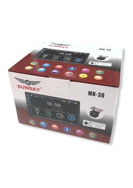 Mb-30 7inç Double Teyp Gece Görüşlü Park Kamerası Hediyeli Bluetooth Mp5