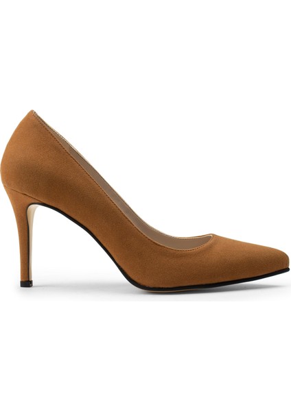 Taba Rengi Süet Kadın Stiletto