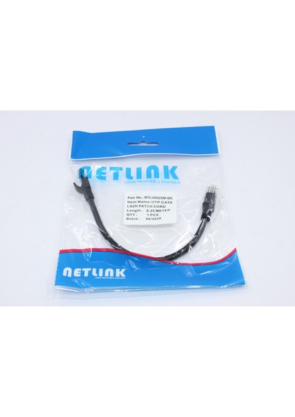 Scspazar Cat6 Patch Cord Kablo 0,25CM Siyah (Bakır)